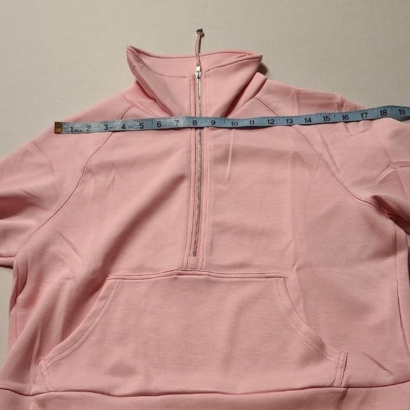Mangopop Pink Women's Half-Zip Versatile Pullover NWT Medium Kangroo Pockets - Picture 4 of 12